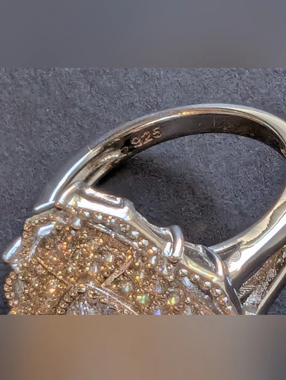 Art Deco Sterling Silver CZ Ring